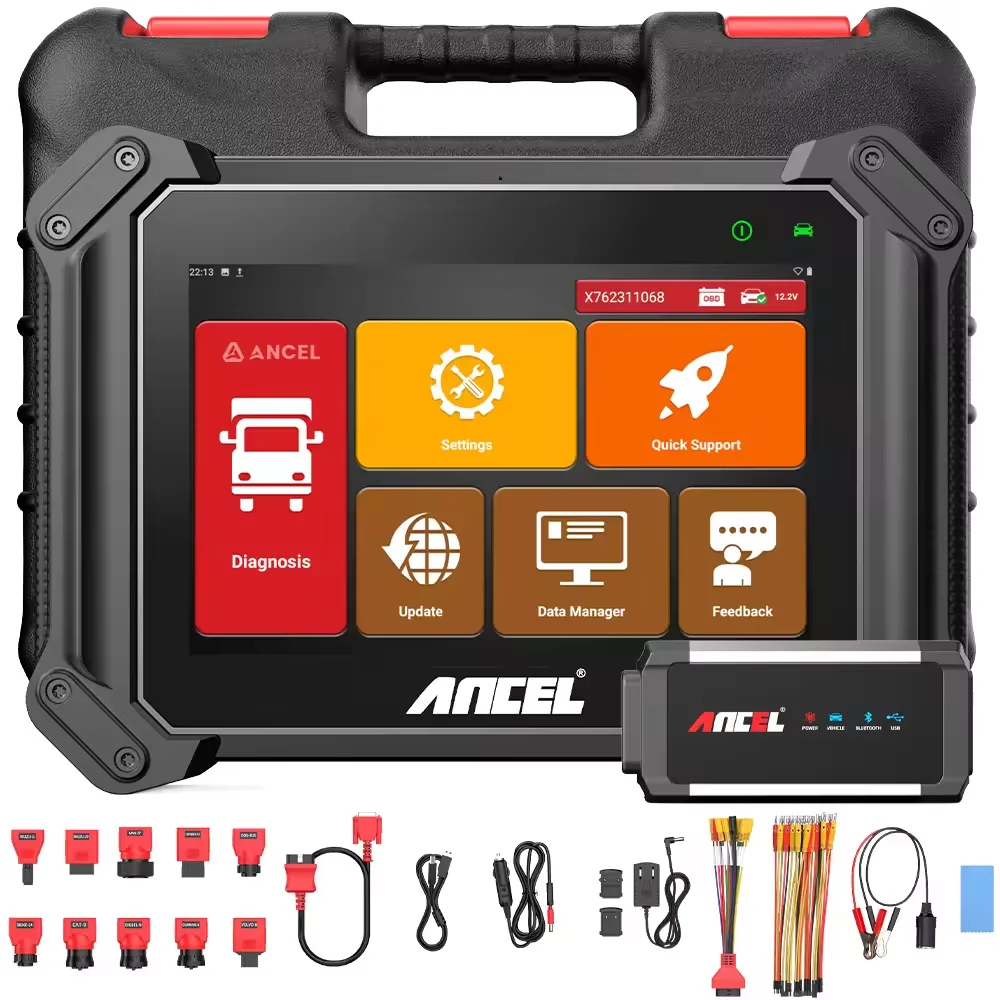

ANCEL V6 HD Truck Scanner D-P-F Regen ECU Coding BI-Directional Heavy Duty Truck Diagnostic Scan Tool OBD HD Diagnostic Tool