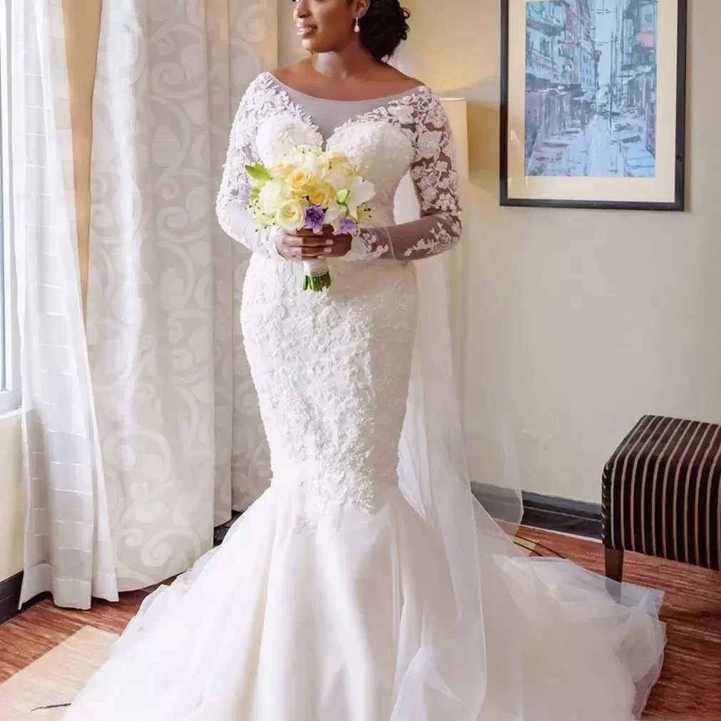 Свадебные платья русалки больших размеров по индивидуальному заказу прозрачные