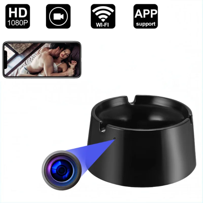 

1080P Full HD Mini Camera with WIFI Ashtray Camera Loop Recording Motion Detection Home Security Nanny Camera Secret Cam