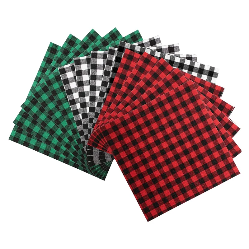 

15 шт. клетчатая Термотрансферная нашивка в виде буйвола, клетчатый лист, клейкие виниловые нашивки для одежды, декор для рождественской и но...