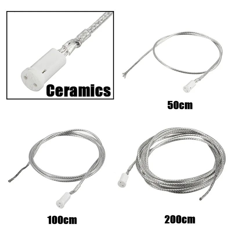 

12V 10-50W Lamp Base Lamp Socket G4 Lamp Holder Connector 50/100/200cm White/Black Ceramic LED Halogen Bulb Lighting Accessories