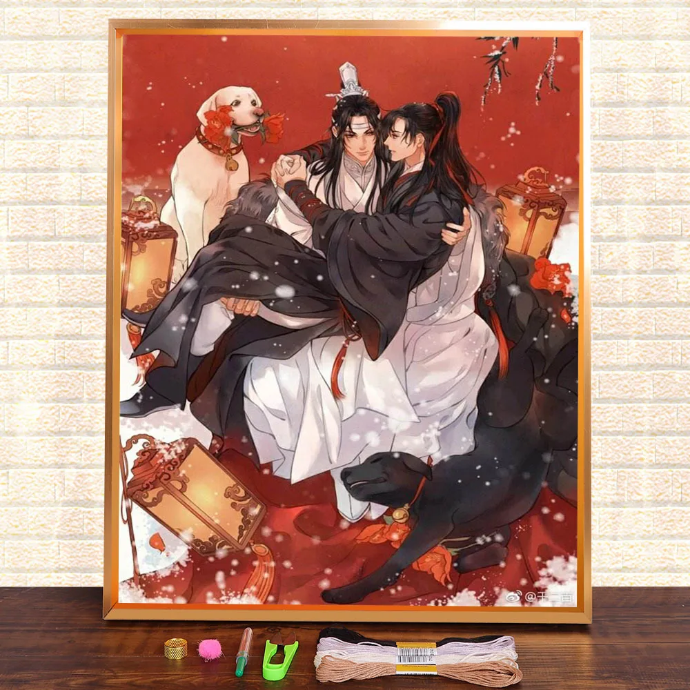 

Китайская аниме Mo Dao Zu Shi печатная ткань 11CT Набор для вышивки крестиком DMC нити рукоделие ручная работа рукоделие для взрослых