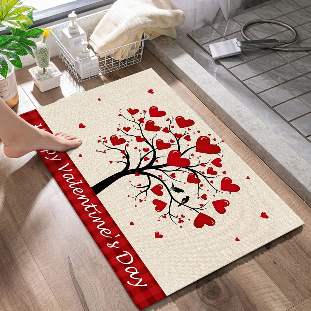 

Welcome Home Front Door Carpets Valentine's Day Non Slip Doormat Gnome Doll Printed Rug Bathroom Kitchen Bedroom Floor Mats