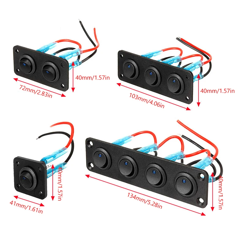 12 В 1-4 банда Универсальный тумблер Панель USB Автомобиль Лодка Морской автофургон