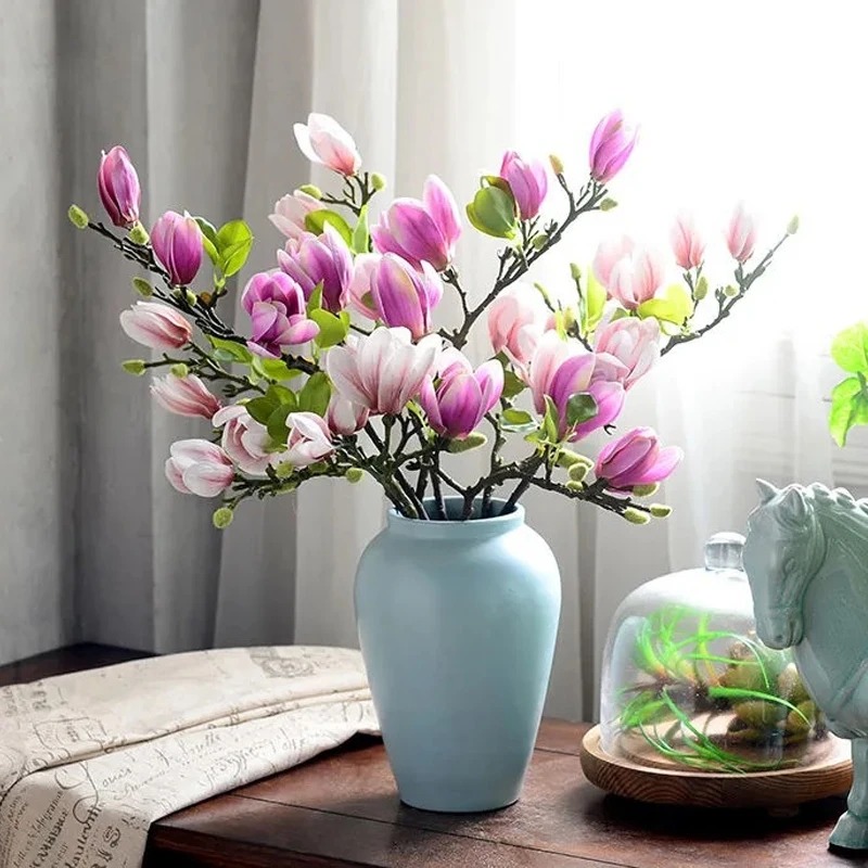

White Magnolia Flower Decoration Simulation Magnolia Flower DecorationFlower Home Living Room Dining Table Wedding Decor Supply
