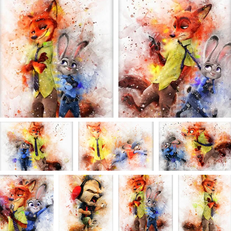 

Картина из мультфильмов «диснеевские зверополис», алмазная вышивка Джуди И Ник, алмазная вышивка «сделай сам», 5D мозаика, полностью круглая...