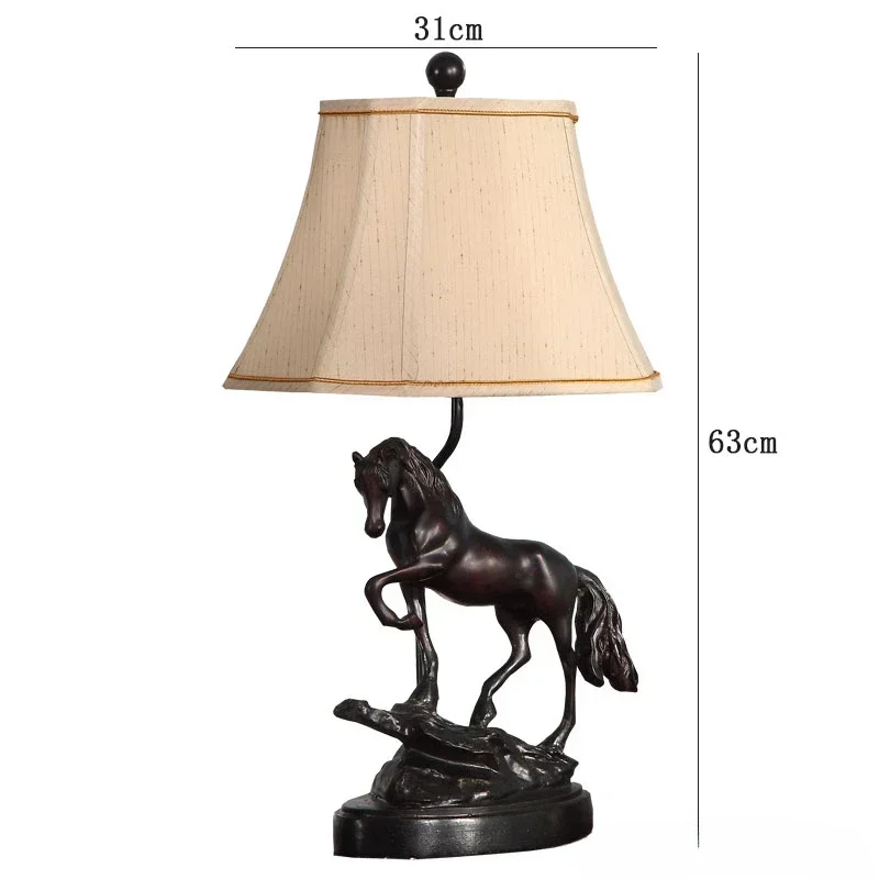 Ретро полимерная настольная лампа dark horse для спальни домашний декор прикроватная