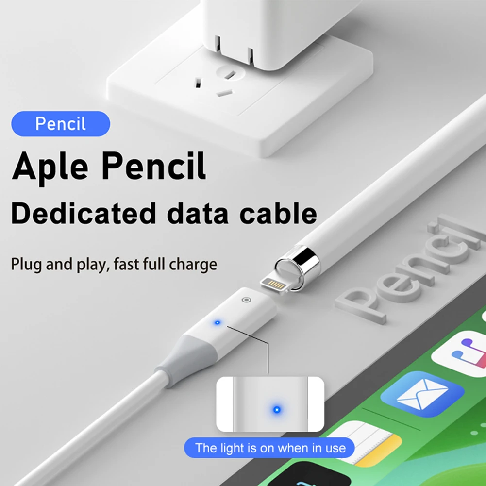 

Зарядный кабель, шнур USB A/Type-C, USB-кабель «штырь-гнездо», удлинитель, подключи и работай с индикатором, внешний адаптер для Apple Pencil