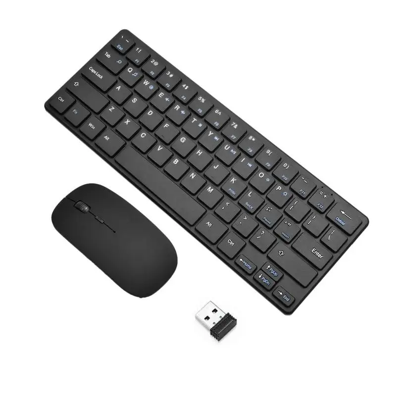 

Беспроводная клавиатура и мышь с приемником для Windows PC 2,4G, беспроводная мышь, набор клавиатуры 64 клавиши FN, функциональные клавиши 96 клавиш