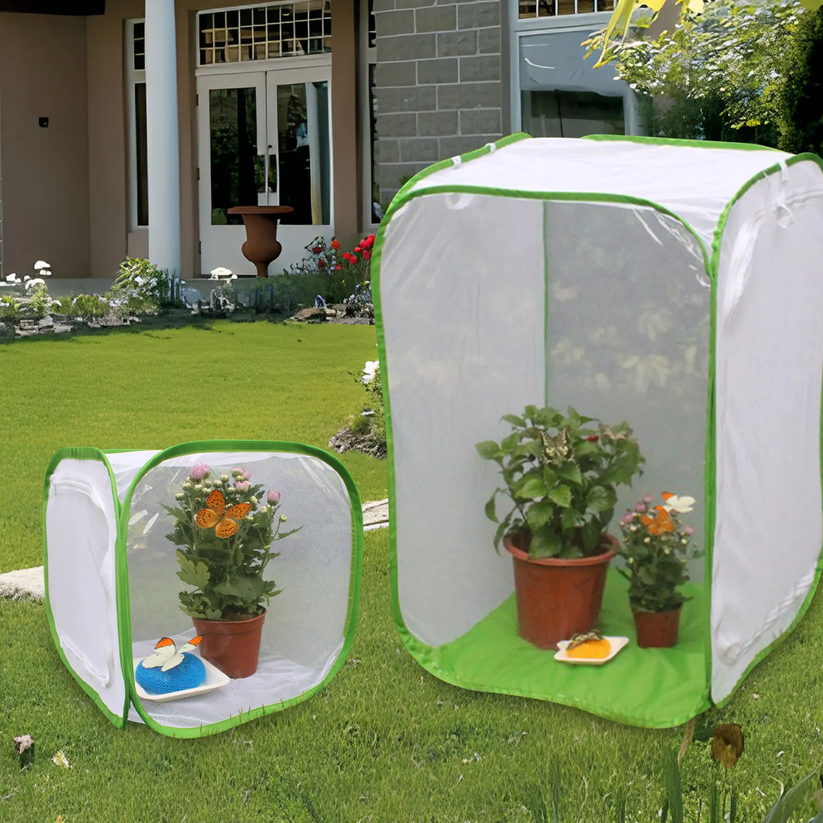 

Детская черная мини-коробка для обитания насекомых, складная сетчатая клетка для насекомых, теплица, палочка для кормления насекомых