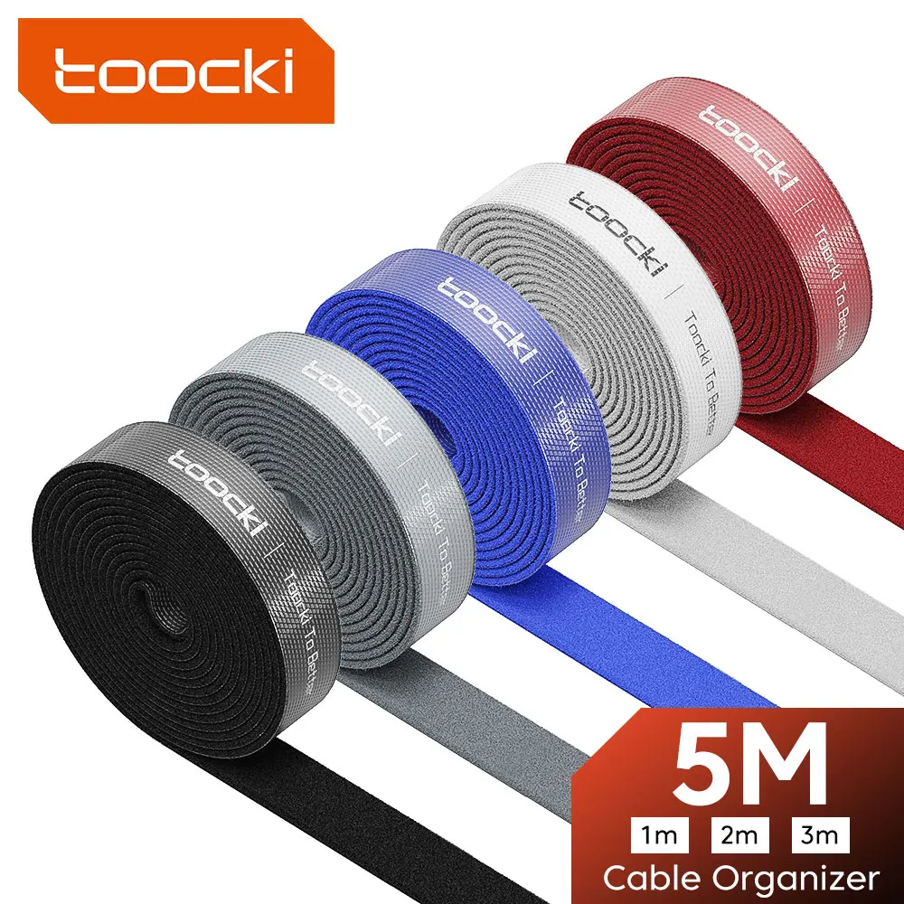 

Toocki 3m 5m Cable Organizer Winder Management Under Dest Free Cut Wire Cord Management Organizers for iPhone Xiaomi Poco Cables