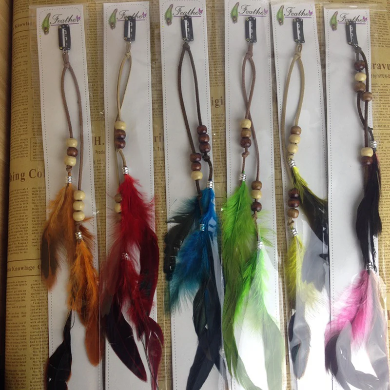 

2022 New Feather Long Tassel Hair Clip Retro Indian Feather Hair Accessories Safety Clip Boho Ladies Fashion Headwear