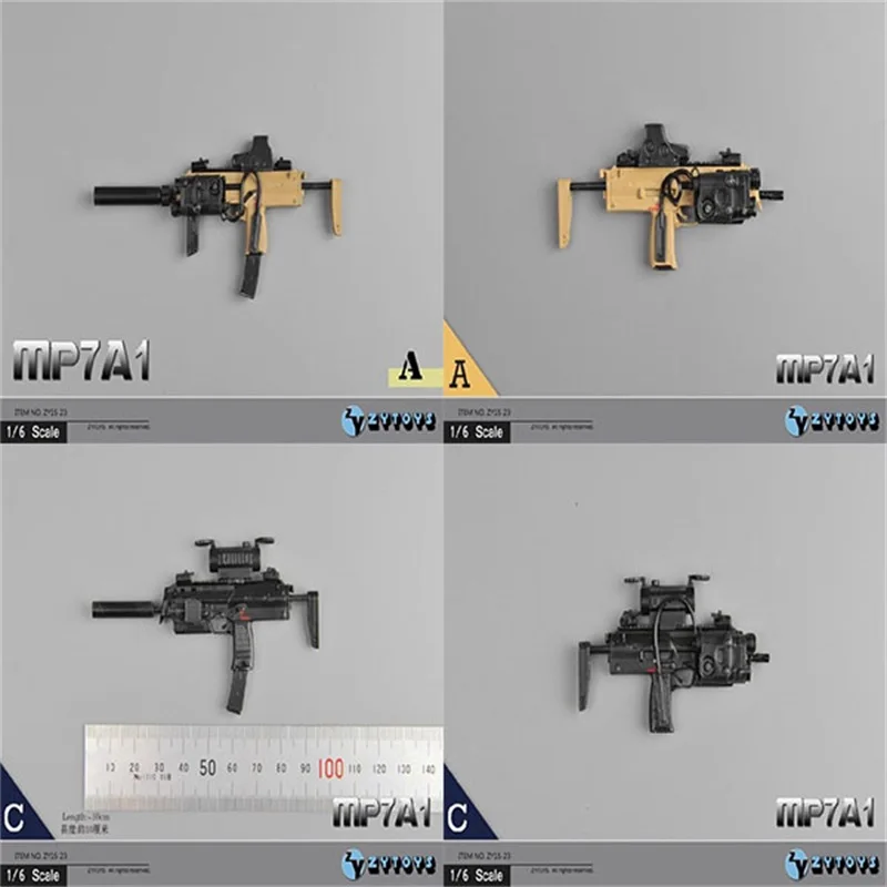 ZYTOYS ZY15-23 масштаб 1/6 оружие MP7A1 пистолет-пулемет 10 см пластиковая модель игрушечные