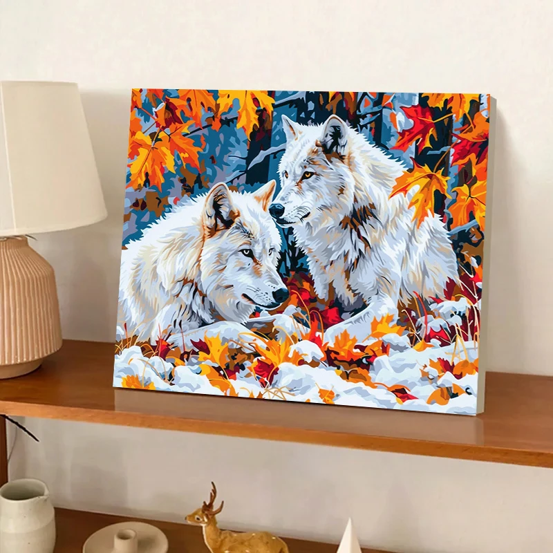 Фото DIY алмазная живопись снежное небо лиса Вышивка крестом фотовышивка ручной работы подарок №3