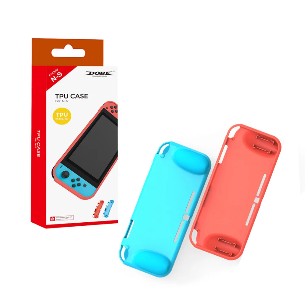 

For Nintendo Switch Host TPU Case Protective Shell NS Switch Game Console Integrated Non-slip Back Cover 2 Cards Storage Sleeve