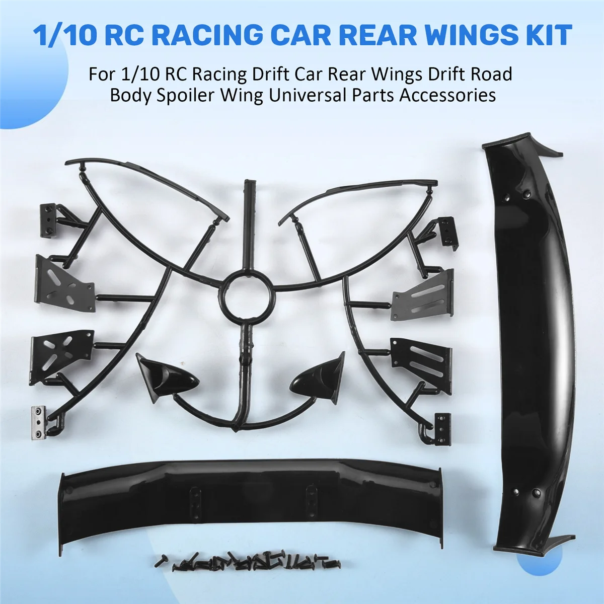 Фото Для 1/10 RC Racing Drift Car Задние крылья Drift Road Спойлер для тела Крыло Универсальные детали Аксессуары №4