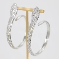 new multi color rhinestone snake shape women hoop earrings dinner party wedding accessories fashion statement luxury jewelry