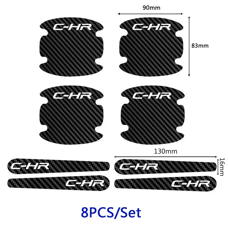 

2025 New for Toyota CHR C-HR Carbon Fibre Car Door Bowl Protector Anti-scratch Stickers Auto Door Sticker Handle Protection Film