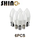 6 шт.лот Светодиодная лампа в виде свечи C37 3 Вт 5 Вт 6 Вт 7 Вт теплый белый холодный белый дневной свет B22 E14 220 В-240 в 6000k для украшения дома