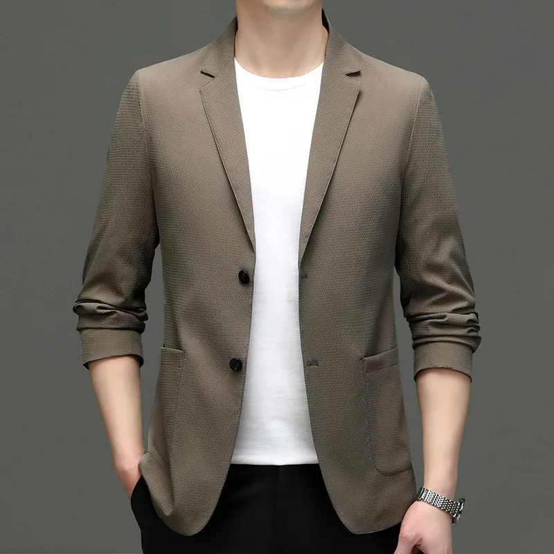Lin2640-New double-breasted Korean version of the casual Slim Groom suit