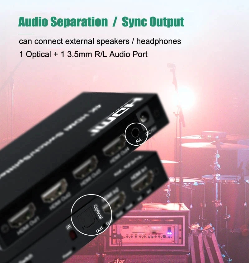 2x2 2x4 HDMI переключатель сплиттер 2 в 4 Выход 3D SPDIF 3,5 мм аудио экстрактор видео конвертер для PS4 DVD ноутбука ПК для ТВ проектора 4k60 (art.: 3920c9786e89b) - 3920c9786e89b