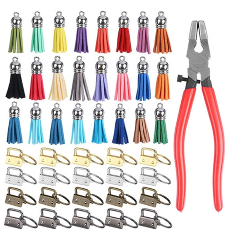 

45 шт., 25 мм брелок для ключей с плоскогубцами, из искусственной кожи