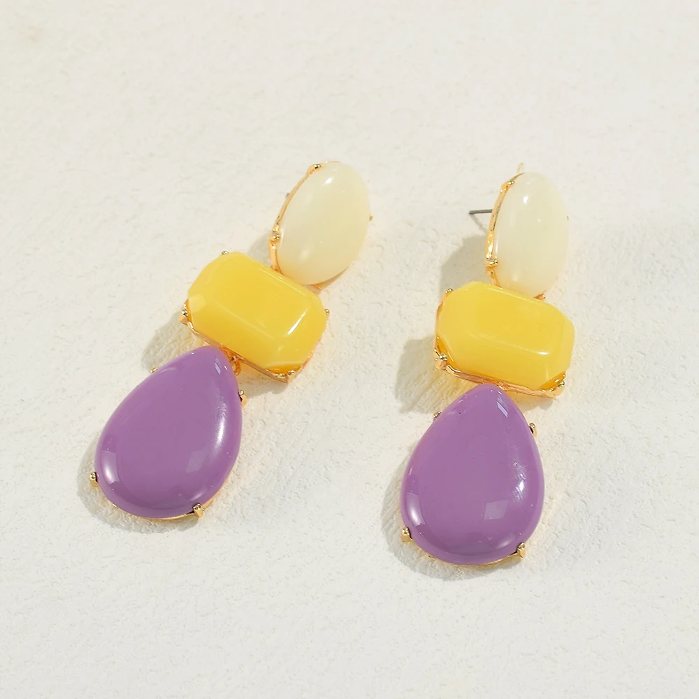 Женские винтажные серьги из акриловой смолы Разноцветные серьги-подвески с