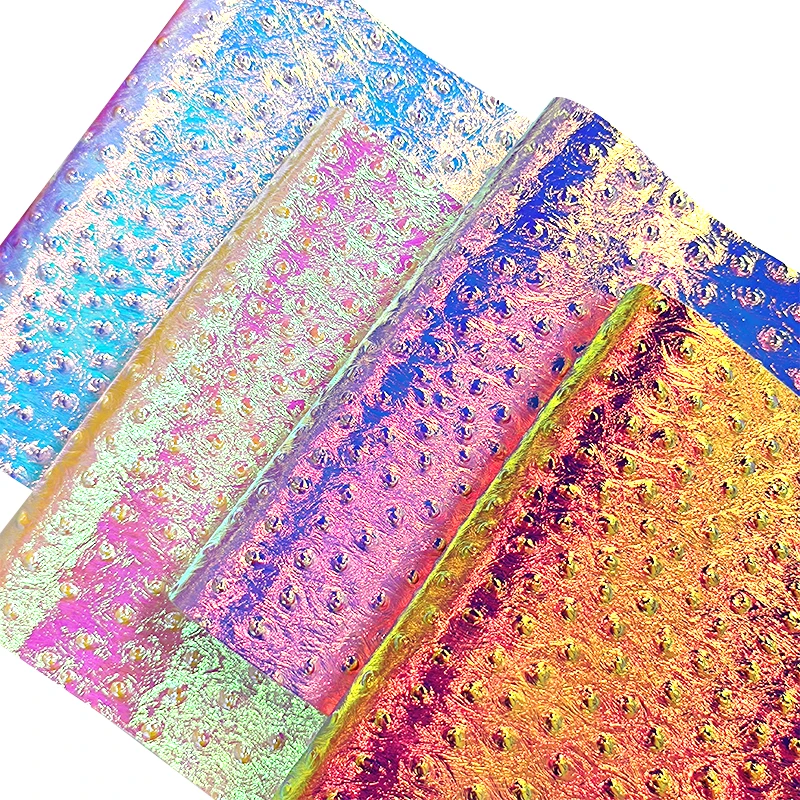 

Solid Ostrich Embossed textured Holographic Spunlace Fabric Sheet for Making Bag Decoration Earring Shoe Craft 30x137cm Sheets