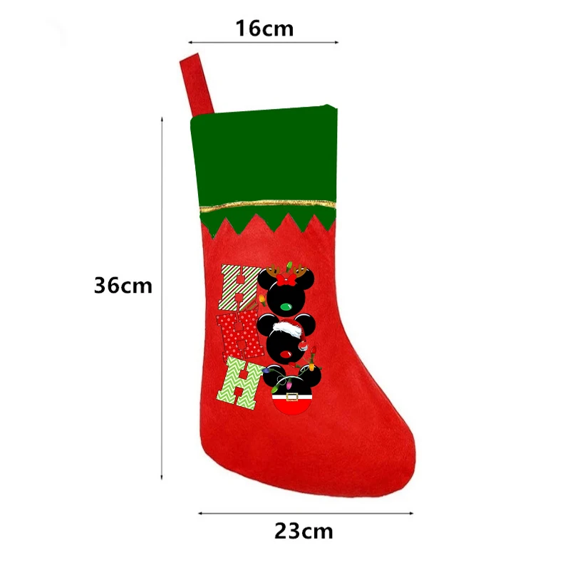 Mickey Mouse Christmas Stocking Cartoon Cute New Year Home Decorations Hanging Candy Gifts Storage Bags Xmas Tree Decor Supplies