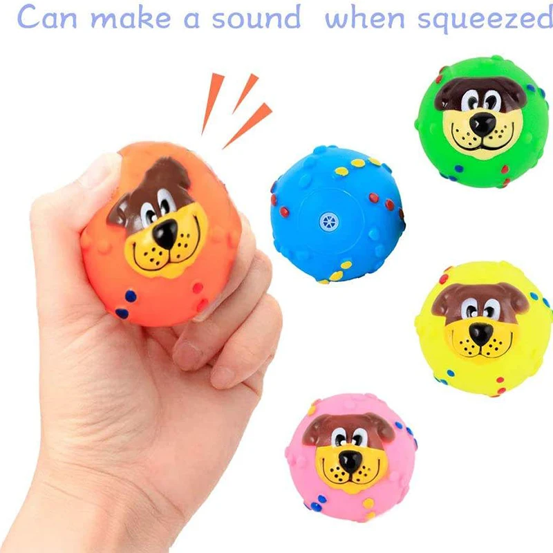 

2022 New Latex Dog Squeaky Toys Bouncy Ball Playing Training Molar Cleaning Tooth Interactive Pet Tools For Small Medium Pets