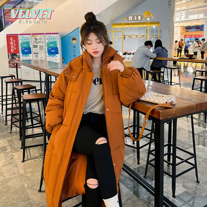 VelvetElement 2023 Winter Women Long Parkas Coat Casual Hooded Thick Warm Windproof Jackets Fashion Female Outwear Jacket Coat