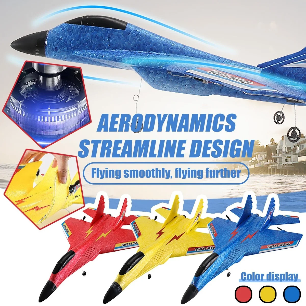 

44cm 2.4G Remote Control Fighter Hobby Plane Glider Airplane EPP Foam Fixed Wing Plane Outdoor Toy Drone Easy Fly Children Gifts