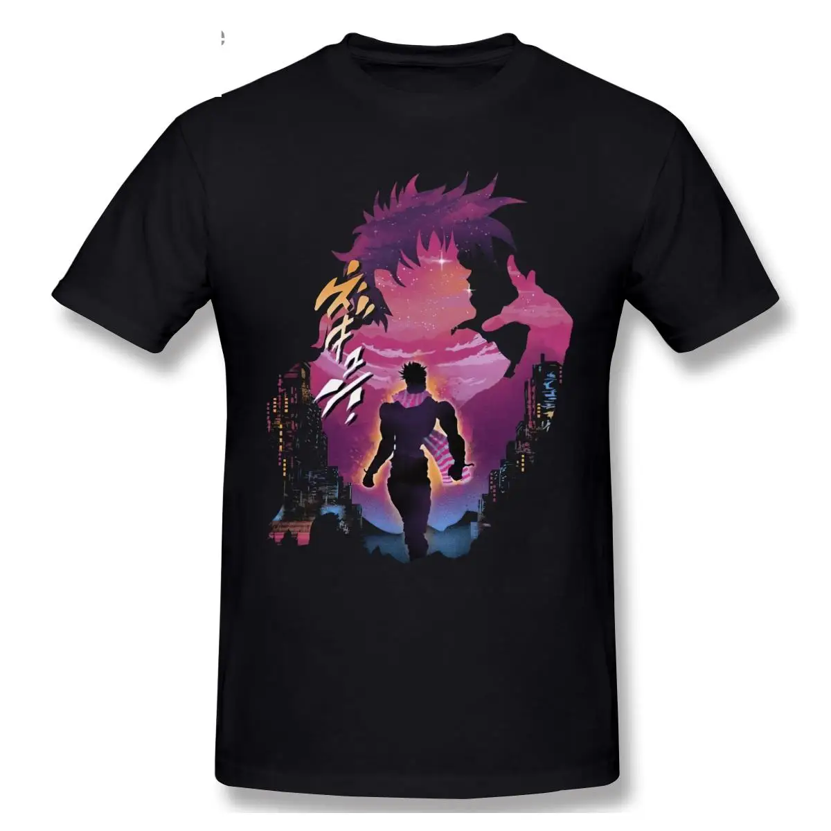 

Cool Jojo Bizarre Adventure T Shirts For Men Short Sleeve Summer Manga Dio Brando T-Shirt O-neck Soft Cotton Graphic Tee Gift
