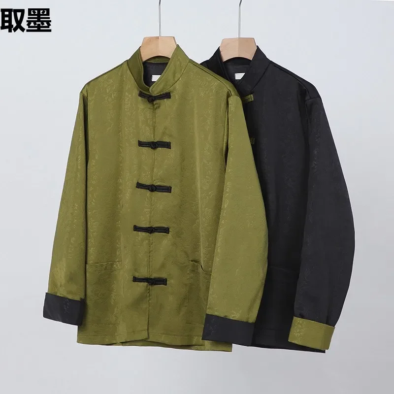 Новый жаккардовый костюм Тан в китайском стиле Мужская свободная приталенная