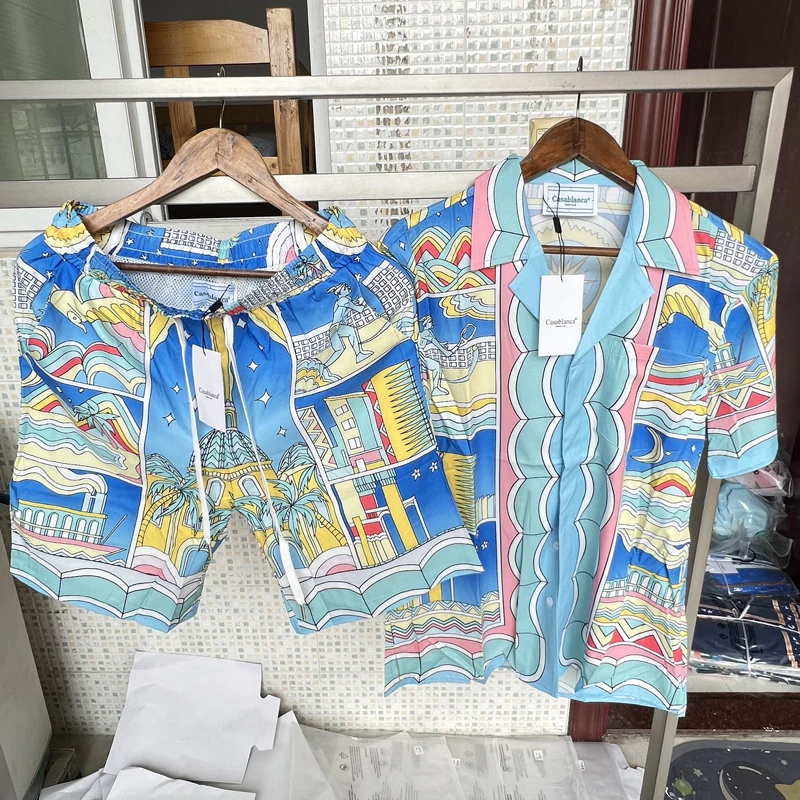 

Beach Casablanca Shorts for Men Outdoor Summer Clothes for Men Chic Mens Shirt One Day Ship Out