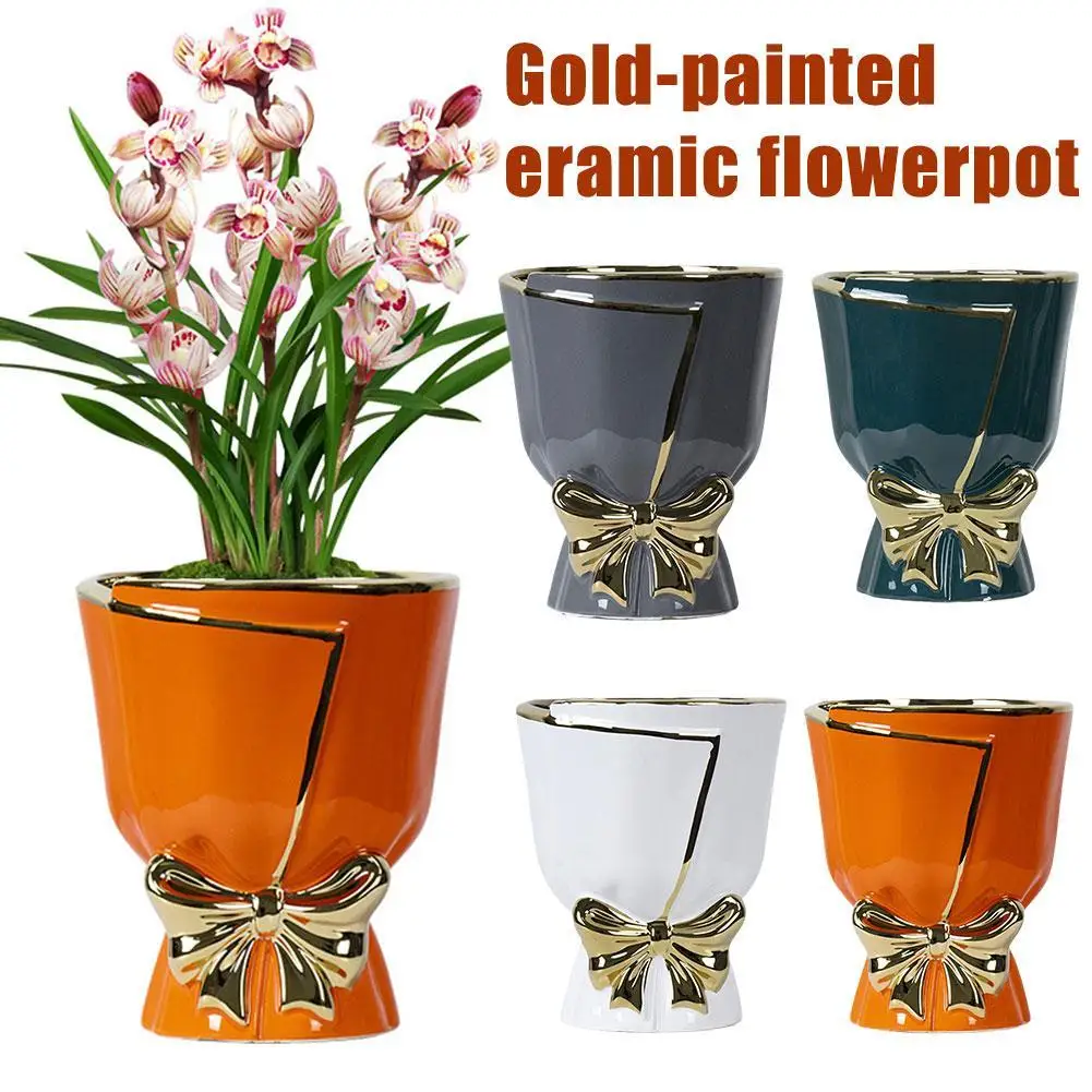 

New Ceramic Flower Pot Nordic Light Luxury INS Style Creative Personality Pot Green Phalaenopsis Special Pot Large Size