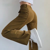 patchwork y2k brown corduroy pants women streetwear vintage harajuku sweatpants high waist wide leg trouser cotton pants casual