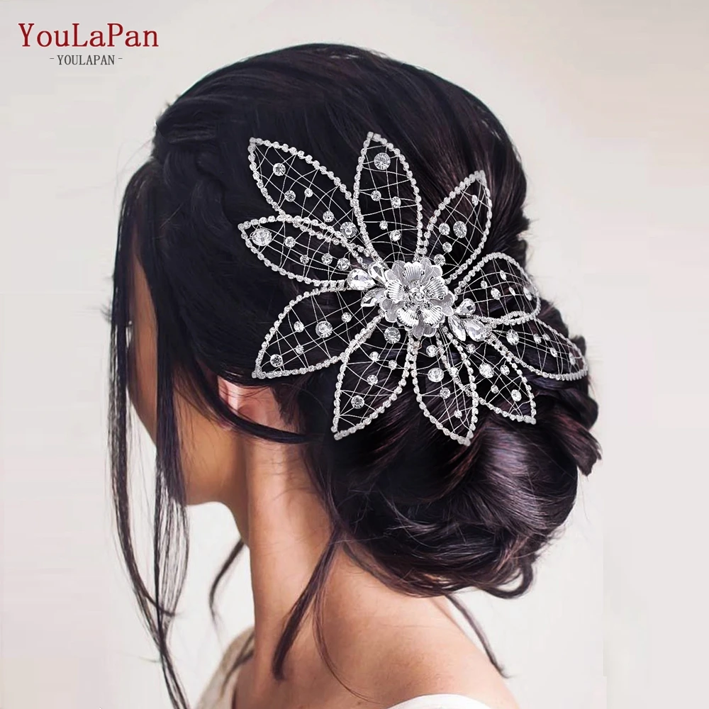 

TOPQUEEN Hollow Leaf Bridal Hair Comb Woman Headdress Wedding Hair Accessories Bride Headwear Hair Clips Bridesmaid Tiara HP516