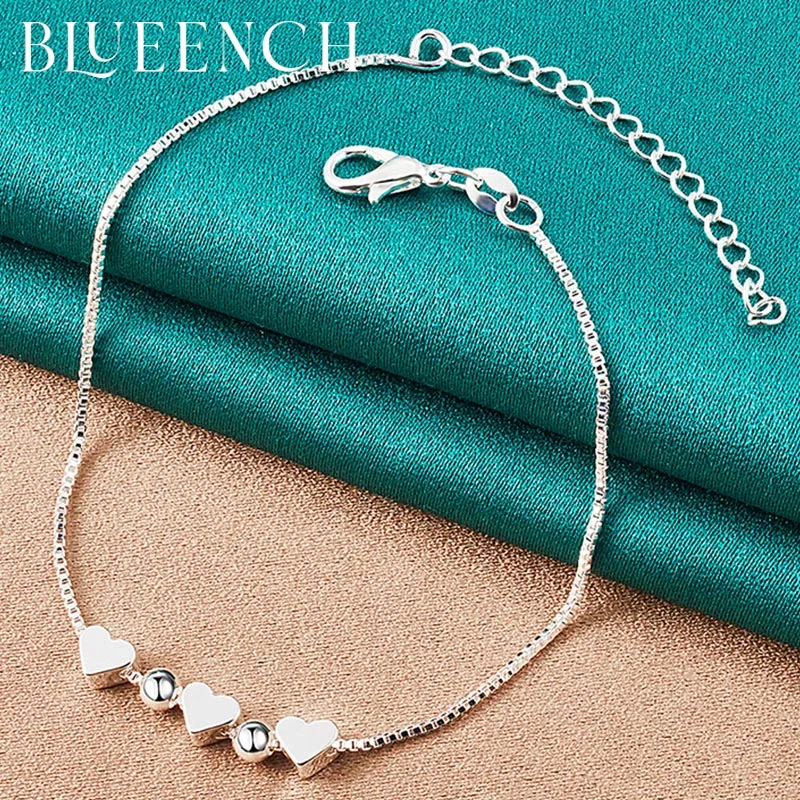 

Blueench 925 sterling silver love thin chain bracelet is suitable for ladies' proposal wedding fashion romantic jewelry