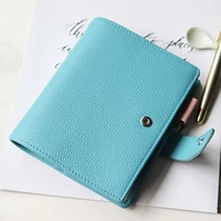 100 genuine leather a7 notebook cover week planner pebbled style with 25mm ring organizer genuine mini diary notepad