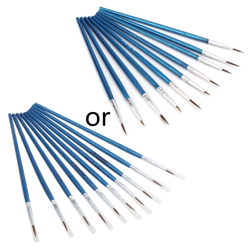 

co231 10Pcs Nylon Hair Artist Paint Brush Acrylic Watercolor Round Fine Hand Point Tip