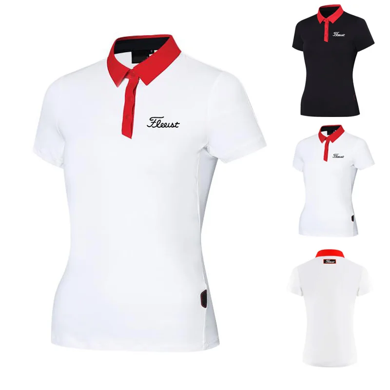 

2022 golf clothing women's slim casual T-shirt short sleeve sports polo shirt bead ground breathable quick drying top summer
