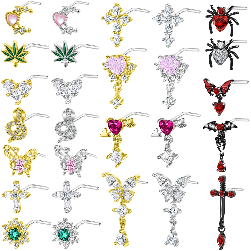 AOEDEJ 1 шт. 20 г пирсинг для носа из нержавеющей стали женская летучая мышь бабочка