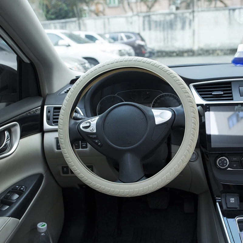 

Автомобильные Эластичные Силиконовые чехлы на руль, противоскользящие серые автомобильные аксессуары для руля Fiat, Peugeot, Honda, KIA, LADA и т. Д.