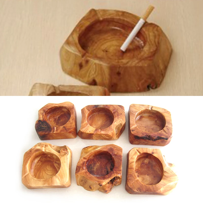 

Ветрозащитная уличная пепельница для сигар с двойным покрытием пепельница ручной работы из дерева