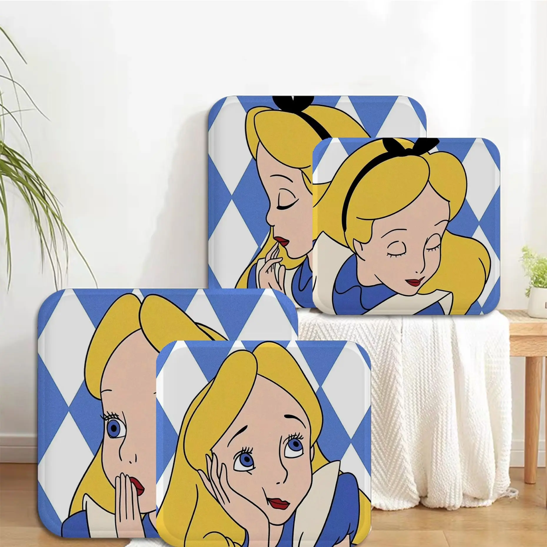 

Disney White Rabbit Alice In Wonderland Tie Rope Seat Pad Household Cushion Soft Plush Chair Mat Office Bar Sofa Decor Tatami