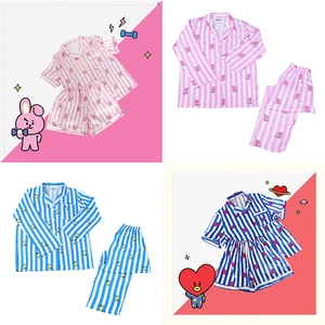 Imported 2022 Summer New Bt21 Kawaii Anime Girl's Pajamas Short-Sleeved Thin Section Cute Bt21 Home Clothes T
