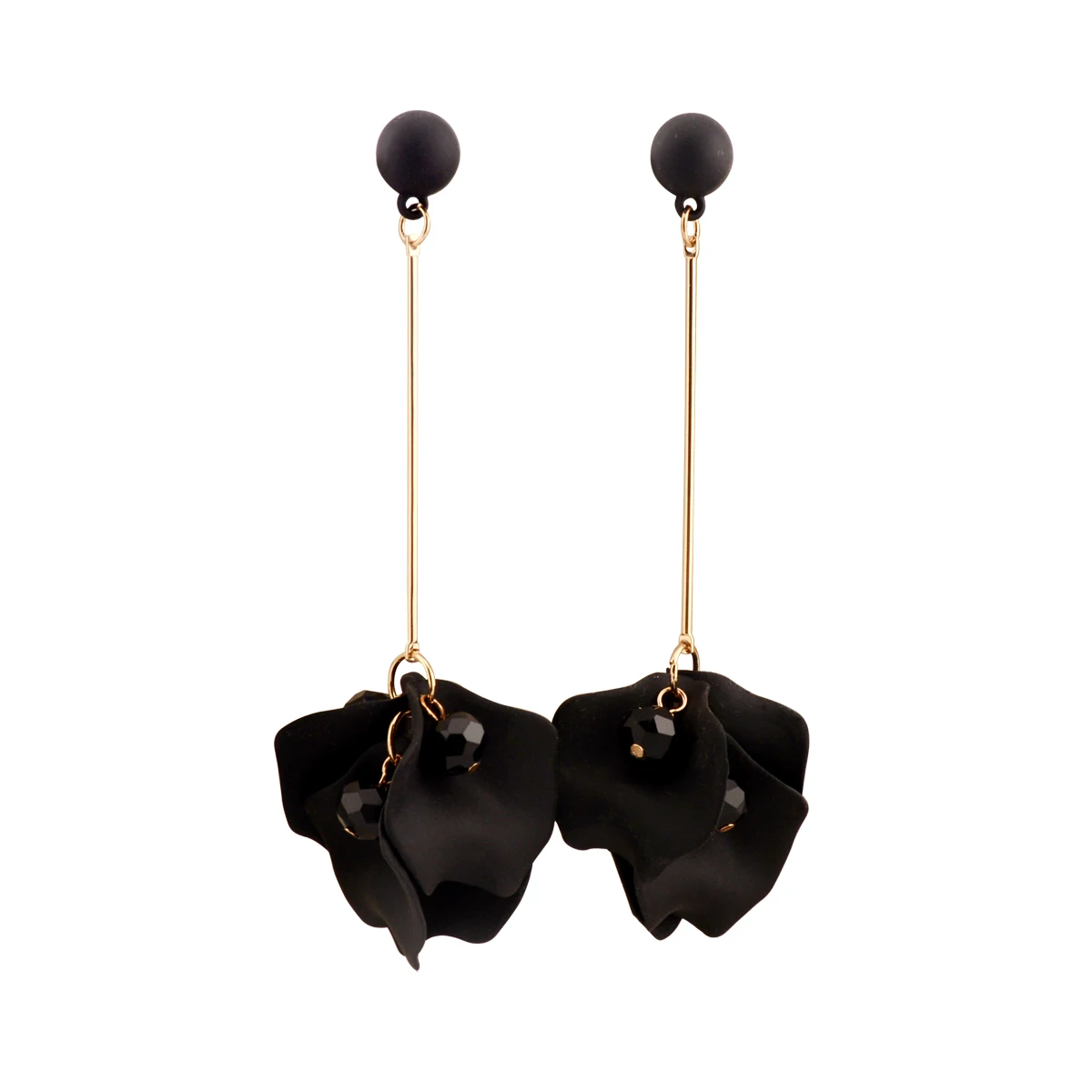 

Fashion Earring Jewelry Romantic Boho Matte White Flower Petals Long Drop Dangle Earrings for Women