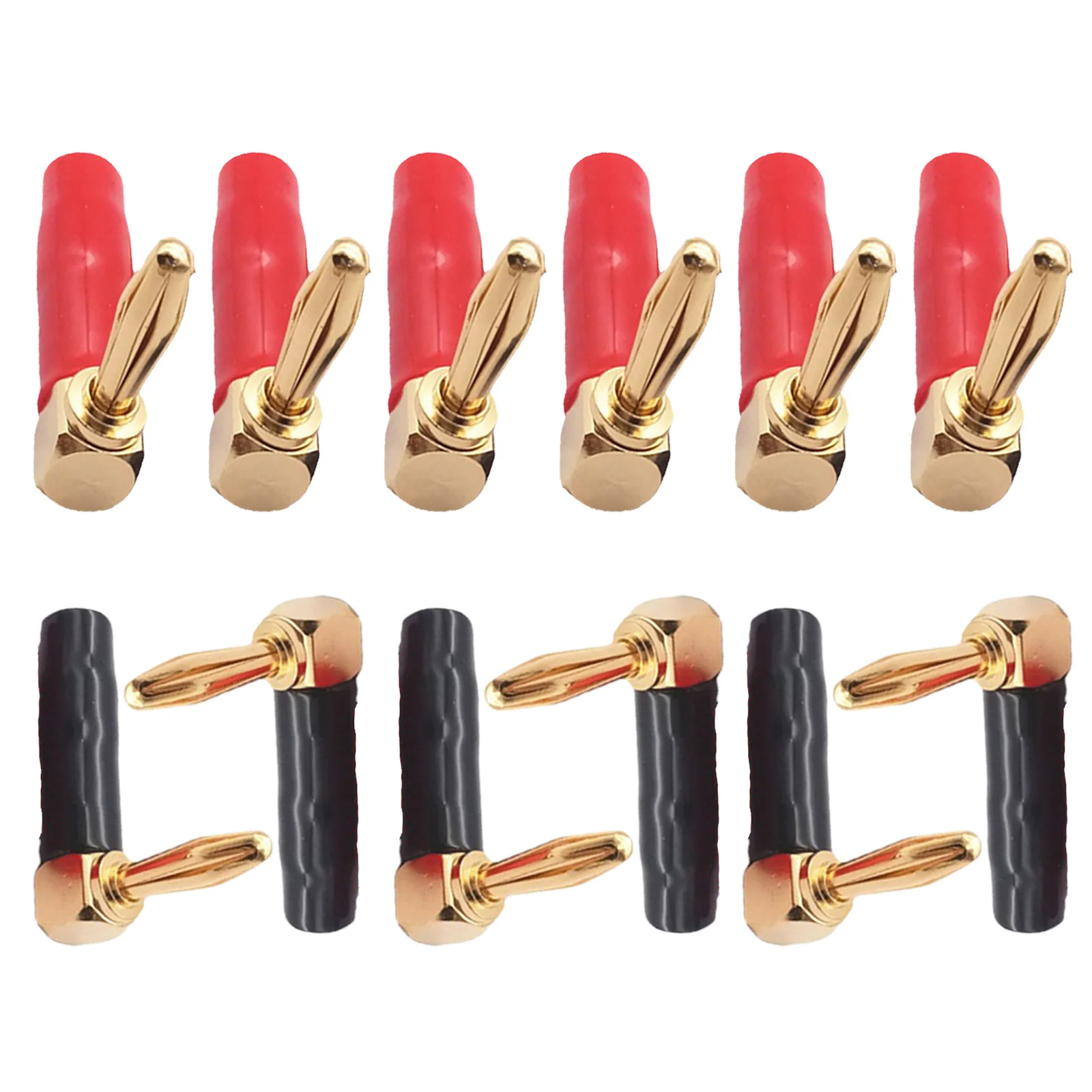 

Plug Banana Plug 12 PCS/set 90 -degree All -copper Banana Type Gold Plating L-type Red And Black Wiring Header