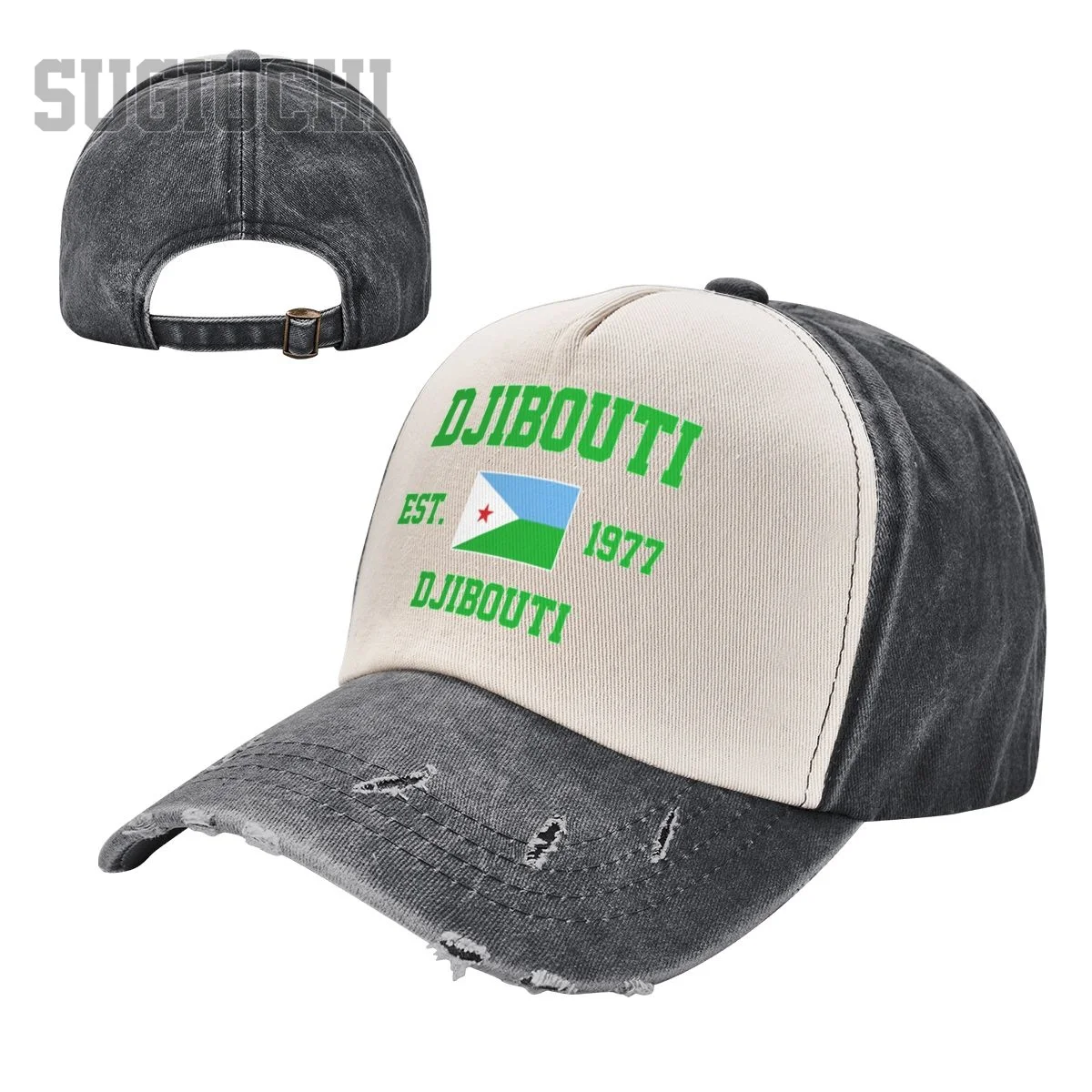 

Unisex Baseball Cap Djibouti EST.1977 Djibouti Capital Men Women Vintage Hats Washed Cotton Trucker Gift